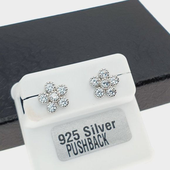 "925 sterling silver luxury CZ earrings for women/girls, Best for RJUS2232 - Picture 1 of 11
